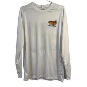 Paragon Men's Fishing Shirt Large White UPF 50+ Okeechobee Florida Redfish